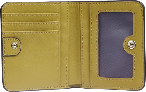 Vista 4 de Gostwo - Cartera compacta de piel genuina de lujo para mujer con bloqueo de RFID y ventana de identificación