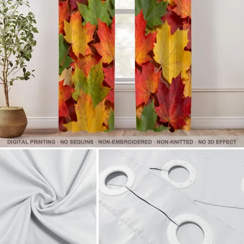 Vista 550 de Shrahala Orange Autumn Autumn Blackout Curtain Tiers, Fall Kitchen Valance Light Blocking Tier Drapes with Rod Pocket, 2 Pack 26 X 24 in