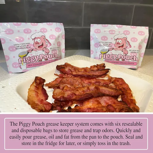 Vista 4 de Piggy Pouch - Bolsas de almacenamiento de grasa de tocino, 12 onzas