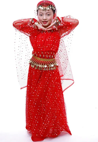 Vista 5 de Astage Conjunto elegante de traje de danza del vientre de la niñade la muchacha grande,Todos los accesorios