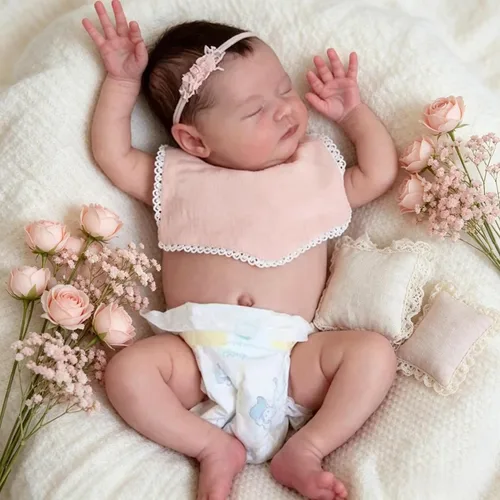 Vista 9 de Muñecas Reborn de Tamaño Grande para Niñas de 24 Pulgadas, Muñeca de Bebé Realista Hecha a Mano con Cabello Rubio que Parece Real, Muñeca de Bebé