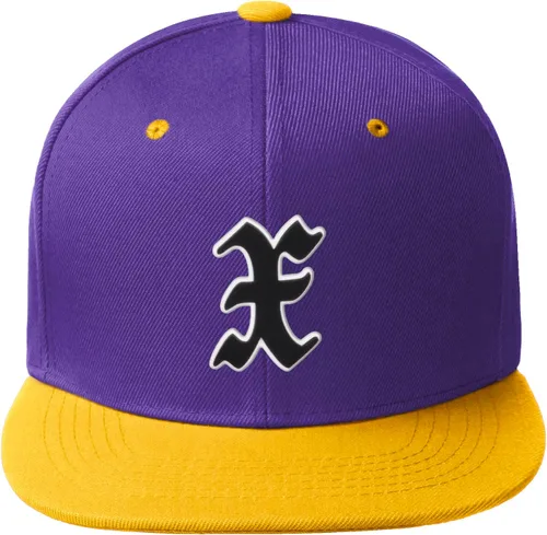 Vista 117 de Daxton Gorra clásica con visera de billete plano con letras del alfabeto inglés antiguo de la A a la Z