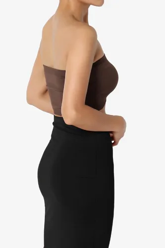 Vista 5 de TheMogan Bralette elástico sin costuras para mujer, sin tirantes, de nailon