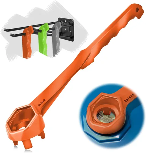 Vista 12 de Llave Bung, llave de tambor 3 en 1 actualizada, herramienta de abridor de barril de aluminio para abrir tambor de 10, 15, 20, 30, 55 galones, se