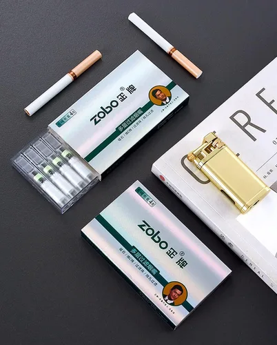 Vista 7 de ZOBO Filtros de cigarrillos desechables, 10 capas microporosas multifiltrantes para reducir las manchas de alquitrán y humo (100 por paquete) diseño