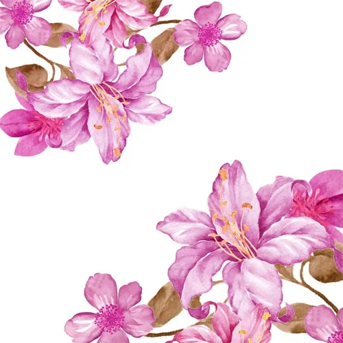 Vista 7 de Calcomanías de pared de flores rosas gigantes, calcomanías de pared florales de lirio, bricolaje, extraíble, flor de durazno, hojas marrones