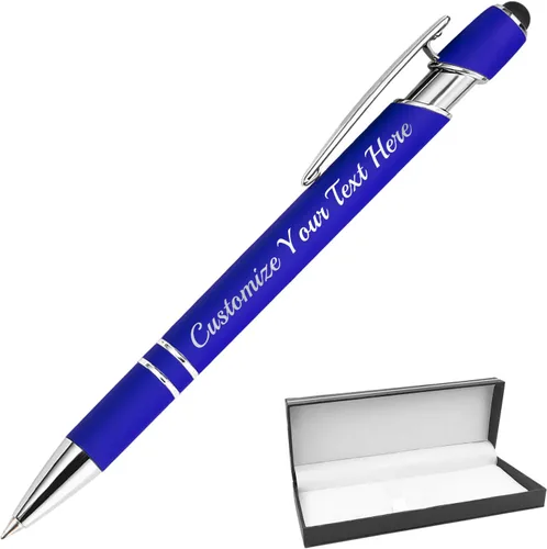 Vista 33 de Bolígrafos personalizados con punta de lápiz digital, bolígrafos grabados personalizados, bolígrafo de bola de tacto suave, bolígrafos con nombre