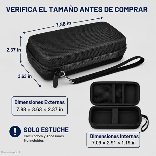 Vista 7 de Funda para calculadora TI-30XS/TI-30XIIS/TI-30Xa/TI-36X Pro Negro