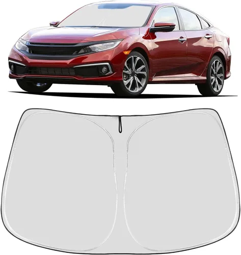 Vista 36 de Proadsy Parasol para parabrisas Rivian R1S 2022-2025 2026 de 4 capas plegable, protector de parasol frontal que bloquea los rayos UV, mantiene
