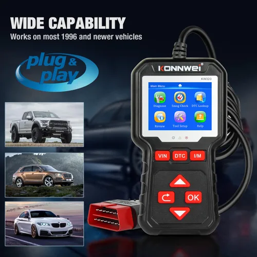 Vista 4 de Escáner KW320 OBD2 + probador de batería KW710