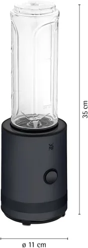 Vista 6 de WMF Küchenminis Batidora de pie para batir con 2 recipientes de 0,6 L, licuadora de alto rendimiento de 300 W, acero inoxidable mate, negro