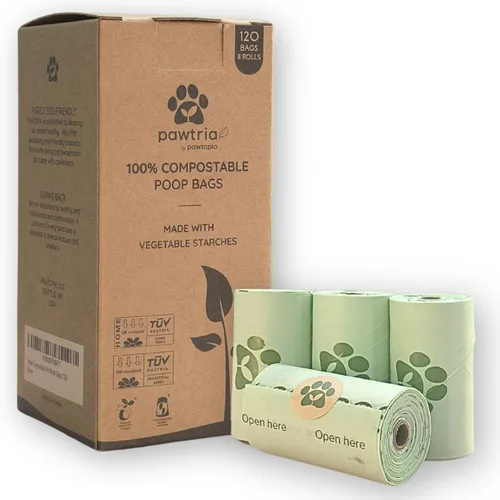 Vista 10 de Pawtopia Bolsas biodegradables para excrementos de perro, 60 unidades, compostables para el hogar, a prueba de fugas, fáciles de abrir