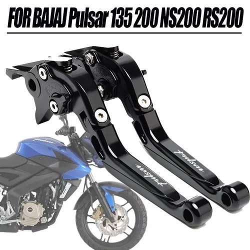 Vista 2 de NIKKHO Palanca de embrague de freno para BA & JAJ PULSAR200/NS200 PULSAR135 Pulsar 200 NS200 RS200 A motocicleta CNC aluminio plegable ajuste