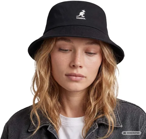 Vista 2 de Kangol Gorro estilo pescador lavado - Azul marino/XL Negro