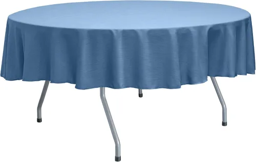 Vista 62 de Ultimate Textile Mantel redondo reversible Shantung Satin Majestic de 84 pulgadas, color rosa hielo
