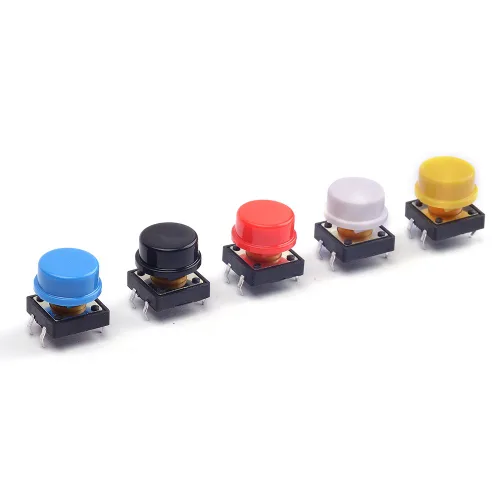 Vista 2 de 25 unids 0.472x0.472x0.287 in táctil momentáneo interruptor táctil táctil interruptor táctil micro interruptor 4 pines SMD PCB con tapa para Arduino