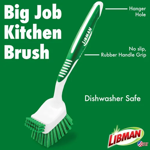 Vista 3 de Libman - Kit de cepillo para botellas y platos, cepillos de limpieza para uso en cocina, cepillo para pajilla, cepillos para fregar platos, cepillo