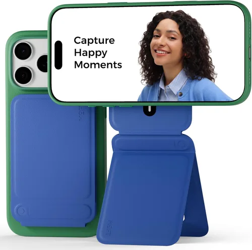 Vista 26 de MOFT Soporte de trípode para teléfono para iPhone, soporte para iPhone multiángulo, soporte para teléfono ligero y portátil, imanes fuertes, cuero