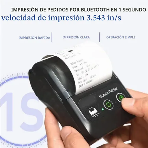 Vista 3 de No es compatible con iPhone iOS/IPAD/MAC, solo compatible con Android/Windows, impresora térmica Bluetooth de recibos de 2.283 in, mini impresora