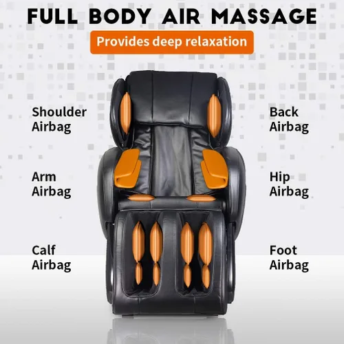 Vista 3 de BestMassage Silla de masaje de gravedad cero, cuerpo completo, silla eléctrica de masaje Shiatsu, reclinable con rodillos de pie, terapia de calor