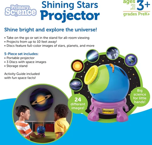 Vista 7 de Learning Resources Proyector de estrellas brillantes, juego de 5 piezas, a partir de 3 años, sistema solar, proyector espacial para niños, juguetes