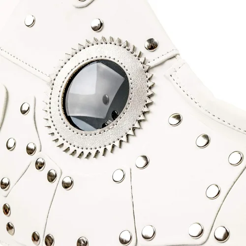 Vista 3 de Máscara de médico, color blanco steampunk
