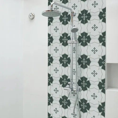 Vista 22 de 12 calcomanías de vinilo esmerilado para transferencia de salpicaduras en muro, adhesivo autoadhesivo para suelo de cocina y baño, azul español, 6 x