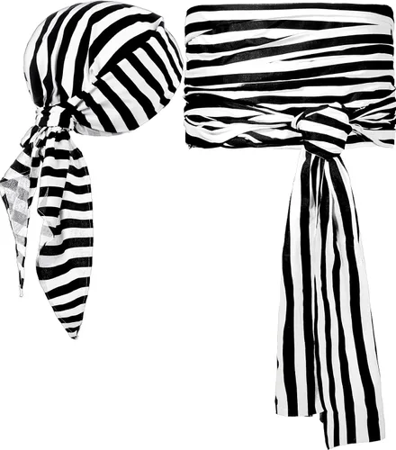 Vista 9 de SATINIOR Halloween Pirate Accessories Bandana Belt Costume