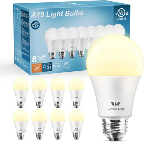 Vista 11 de Bombilla LED A19, bombillas E26 de 9 W (equivalente a 60 vatios), blanco frío de 5000 K, base estándar de 800 lm para cocina, sala de estar