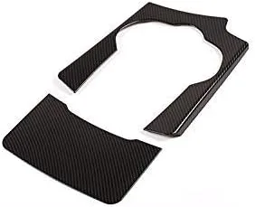 Vista 4 de YIWANG Fibra de carbono ABS interior coche consola central cambio panel cubierta 2 unids para Alfa Romeo Stelvio 2017 2018 2019 Auto Accesorios