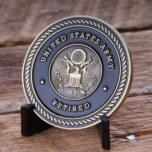 Vista 4 de Moneda de desafío retirado del ejército – Moneda de desafío del ejército de los Estados Unidos – Increíble moneda militar retirada del ejército