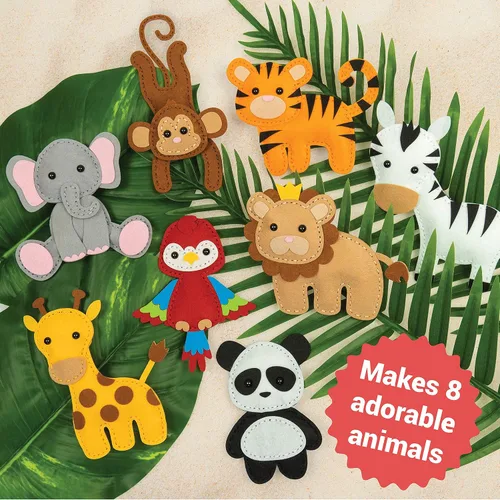 Vista 7 de Craftorama Kit de costura para niños, divertido y educativo juego de manualidades de animales para niños y niñas de 7 a 12 años, kit de manualidades