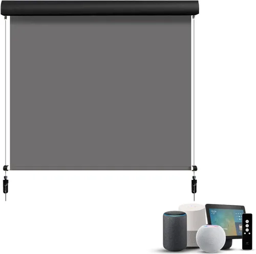 Vista 11 de SmartWings Persianas motorizadas para exteriores para patio, compatibles con materia, Homekit, Z-Wave, Alexa, Google, persianas enrollables 1% Beige