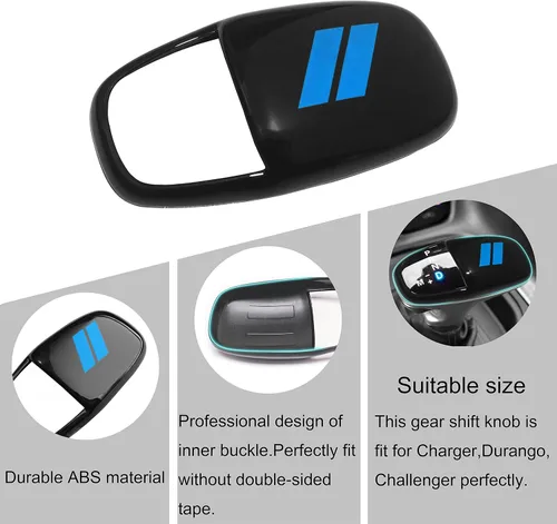 Vista 4 de Cubierta para cabeza de palanca de cambio para accesorios Dodge Charger 2015-2023 Challenger 2015-2024 Durango 2016-2025 2026, inserto