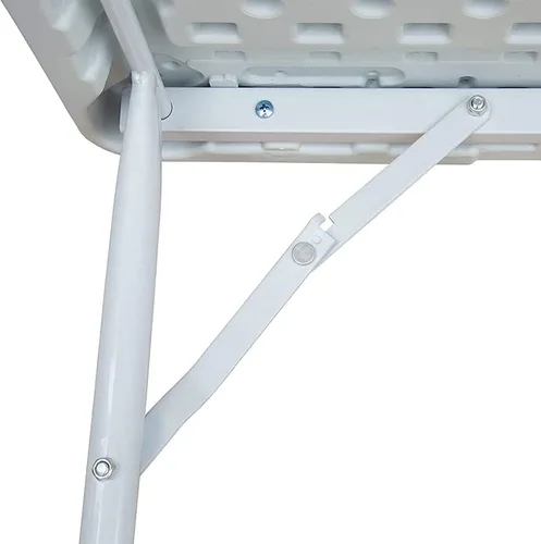 Vista 7 de NIUTA Mesa plegable de 4 pies, mesa plegable portátil, color blanco