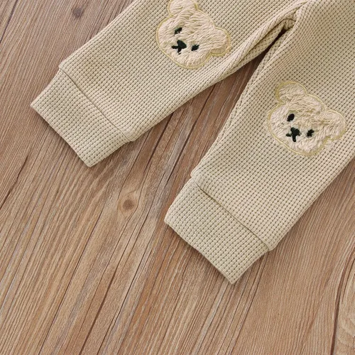 Vista 4 de Pantalones deportivos para bebés, niños y niñas, pantalones casuales de gofre, pantalones de harén unisex para bebés