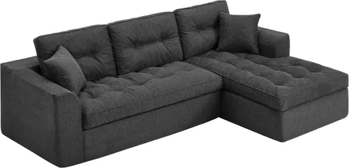 Vista 3 de Hobestluk Sofá seccional modular de sofá deshuesado de 105 pulgadas para 2-Gris