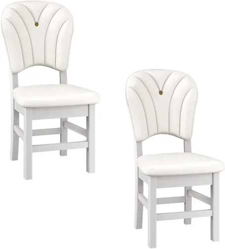 Vista 24 de Upholstered Leather Dining Room Chairs, Dining Chairs Set Kitchen Chair with Solid Wood Legs, Dining Room Side Chair for Bedroom, Vanity, Living