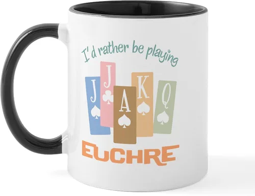 Vista 94 de CafePress Euchre Champ Mugs Taza de café de cerámica de 11 oz (11.0 fl oz)