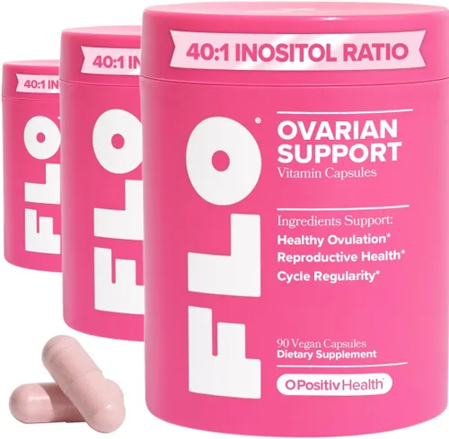 Vista 7 de O Positiv FLO Apoyo a la salud ovárica - Equilibrio hormonal para mujeres, suplemento con DIM, Myo y D-Chiro inositol, ácido fólico - Apoya