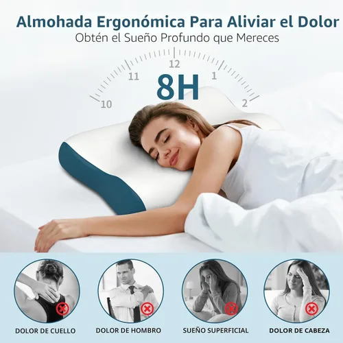 Vista 3 de Almohada cervical para el cuello - Almohadas de espuma viscoelástica