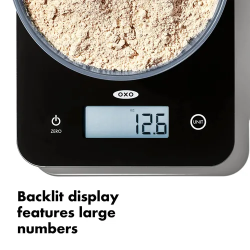 Vista 4 de OXO Good Grips - Báscula de vidrio para alimentos de todos los días, 5 kg/11 lb