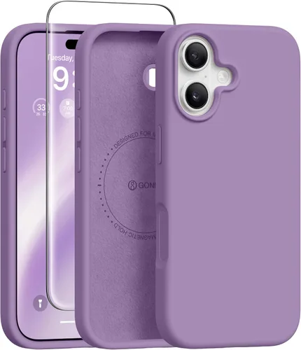Vista 175 de GONEZ Funda magnética para iPhone 12 Case / 12 Pro Case, compatible con MagSafe, [protector de pantalla + protector de lente de cámara], funda