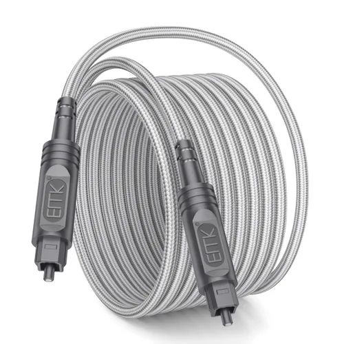 Vista 9 de EMK Cable de audio óptico digital Toslink de 3 pies/3.3 ft, cable de fibra óptica para cine en casa, barra de sonido, TV, consola