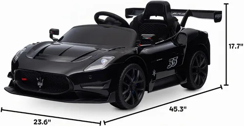 Vista 7 de Kidzone Maserati GT2 - Auto de paseo con licencia para niños de 3 a 6 años Negro