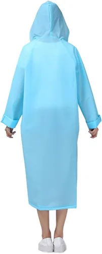 Vista 2 de Piloto de lluvia ligero con capucha impermeable Sister Amy para mujer, largo para el aire libre Azul