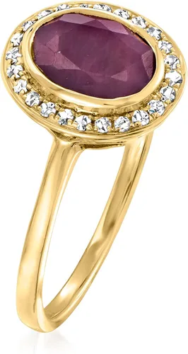 Vista 3 de Ross-Simons Anillo de rubí de 190 quilates y diamante de 012 quilates en oro amarillo de 14 quilates