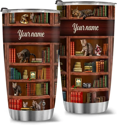 Vista 36 de T40413 - Taza personalizada para amantes de los libros, taza de café con texto en inglés "Just A Girl Loves Book", regalo para mujeres y niñas