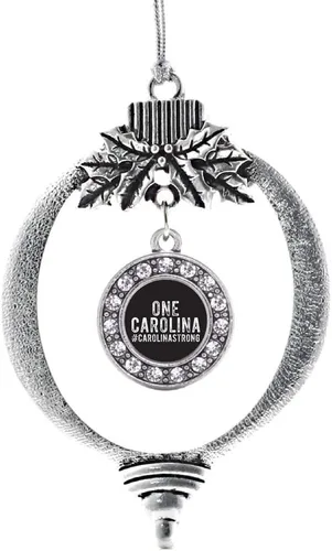 Vista 102 de Inspired Silver - Adorno con dije de cara de carlino - Adornos navideños de círculo de plata con joyas de circonita cúbica
