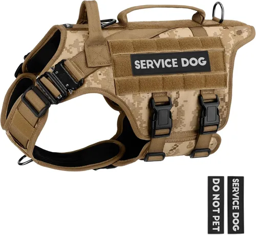 Vista 31 de Arnés táctico para perros - PETNANNY Chaleco para perro de servicio para perros grandes Cobertura corporal completa en arnés para perros de Rosa